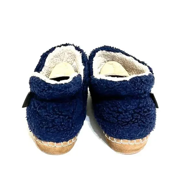 LL Bean Cozy Slipper Women Booties Shoes Size 7 Blue Pile Sherpa Fleece #507186 - Picture 4 of 8
